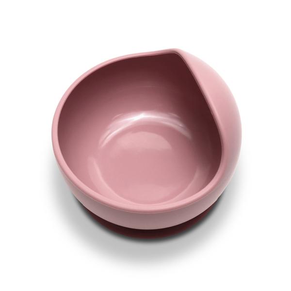 Bol de hranire din silicon natural cu ventuza 6 luni+ Pink