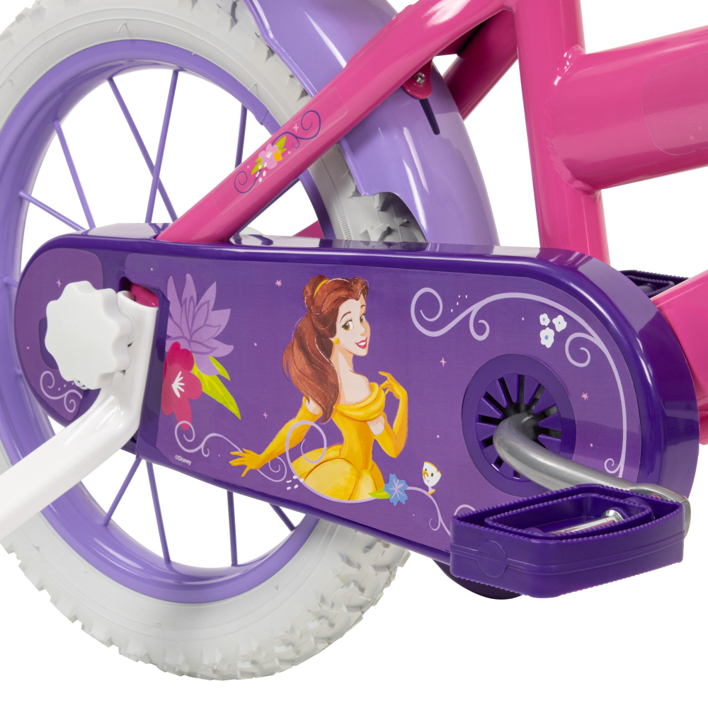 Bicicleta copii Huffy Disney Princess 24414W, 14 inch, roti ajutatoare si cosulet, pentru copii cu varsta intre 4 si 6 ani sau cu inaltimea pana la 110 cm, frana de mana pe ambele roti, anvelope cu profil gros, scaun reglabil - 7