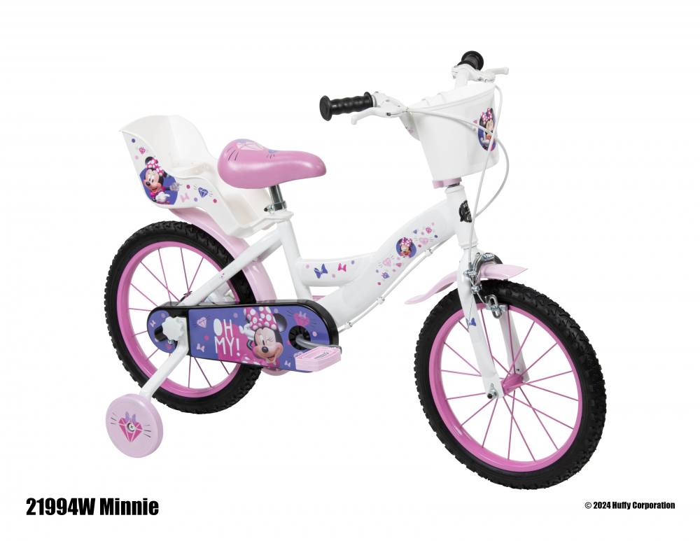 Bicicleta pentru copii Huffy Minnie 16 inch, cu roti ajutatoare si cosulet, frana de mana pe ambele roti, scaun si ghidon reglabile pe inaltime, scaun pentru papusa in spate, varsta 4-6 ani - 8
