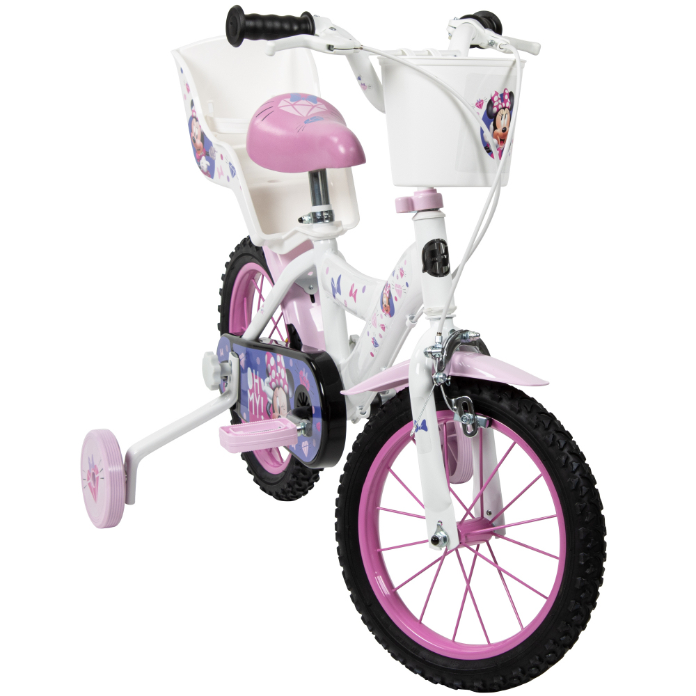 Bicicleta pentru copii Huffy Minnie 16 inch, cu roti ajutatoare si cosulet, frana de mana pe ambele roti, scaun si ghidon reglabile pe inaltime, scaun pentru papusa in spate, varsta 4-6 ani - 9