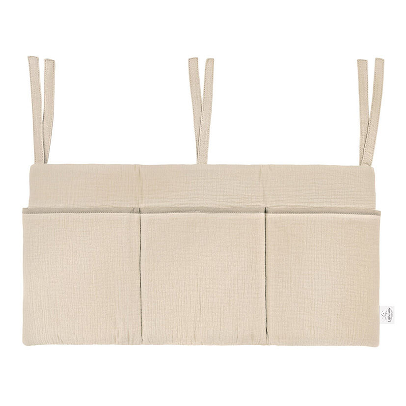 Organizator suspendat din muselina pentru pat, 60 x 30 cm, Little Amy, Bej - 1