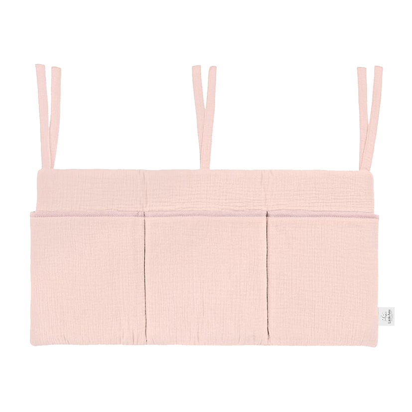 Organizator suspendat din muselina pentru pat, 60 x 30 cm, Little Amy, Somon - 1