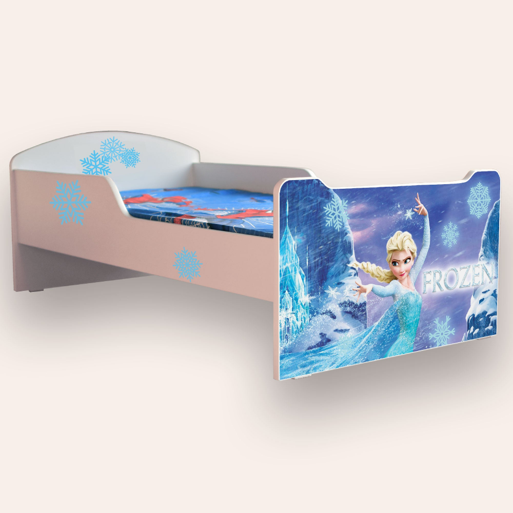 Pat pentru copii Frozen, cu saltea, 2-6 ani, 130x60 cm - 1