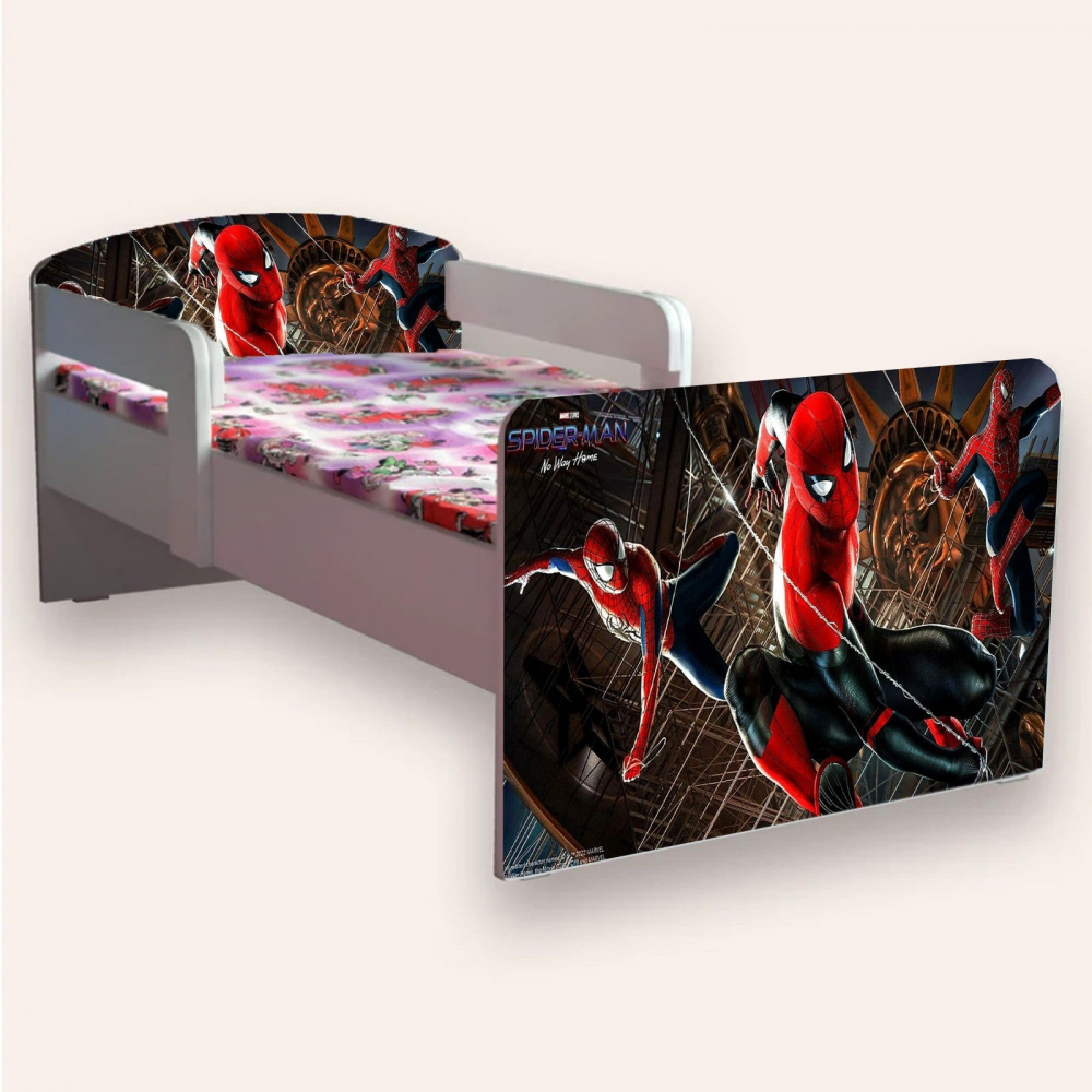 Pat pentru copii Spider Man varianta 2, cu manere, 2-6 ani, 130x60 cm - 1