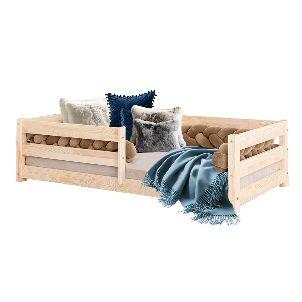 Pat pentru copii, Little Amy, SleepWell, Natur, cu balustrada, 90 x 200 cm - 3