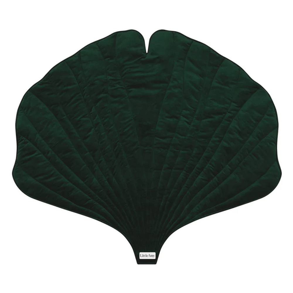 Saltea de joaca din catifea, Ginkgo, Little Amy, Verde, 110 x 120 cm - 1