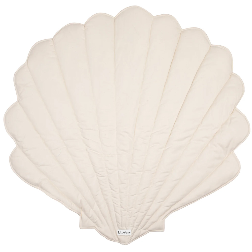 Saltea de joaca din catifea, Seashell, Little Amy, Crem, 115 x 110 cm - 1