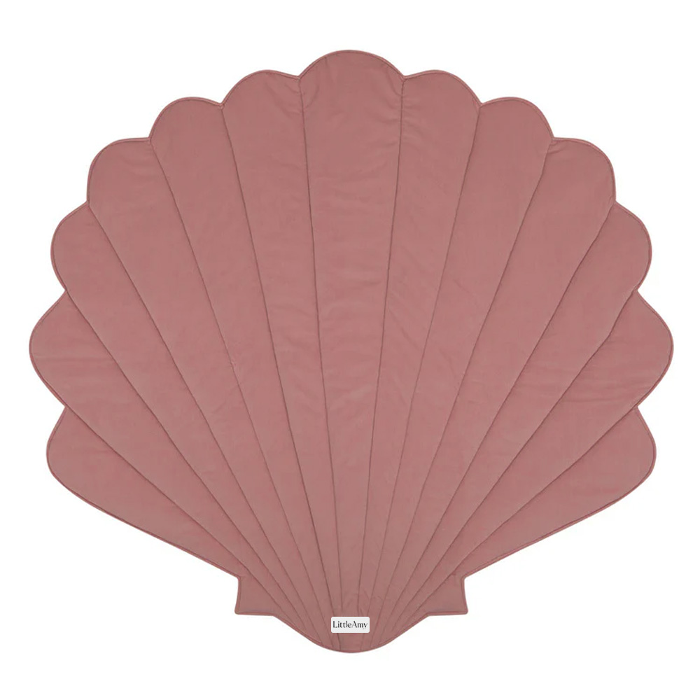 Saltea de joaca din catifea, Seashell, Little Amy, Roz Pudrat, 115 x 110 cm - 1