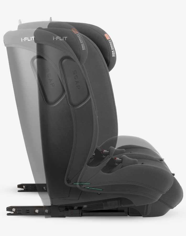 Scaun auto cu isofix KikkaBoo 76-150 cm i-Flit i-SIZE Dark Grey,conectori isofix telescopici,tetiera reglabila in 12 pozitii,perna reductor,ghidaj multi centura,SPS-sistem de protectie laterala,top tether,spatar reglabil - 6