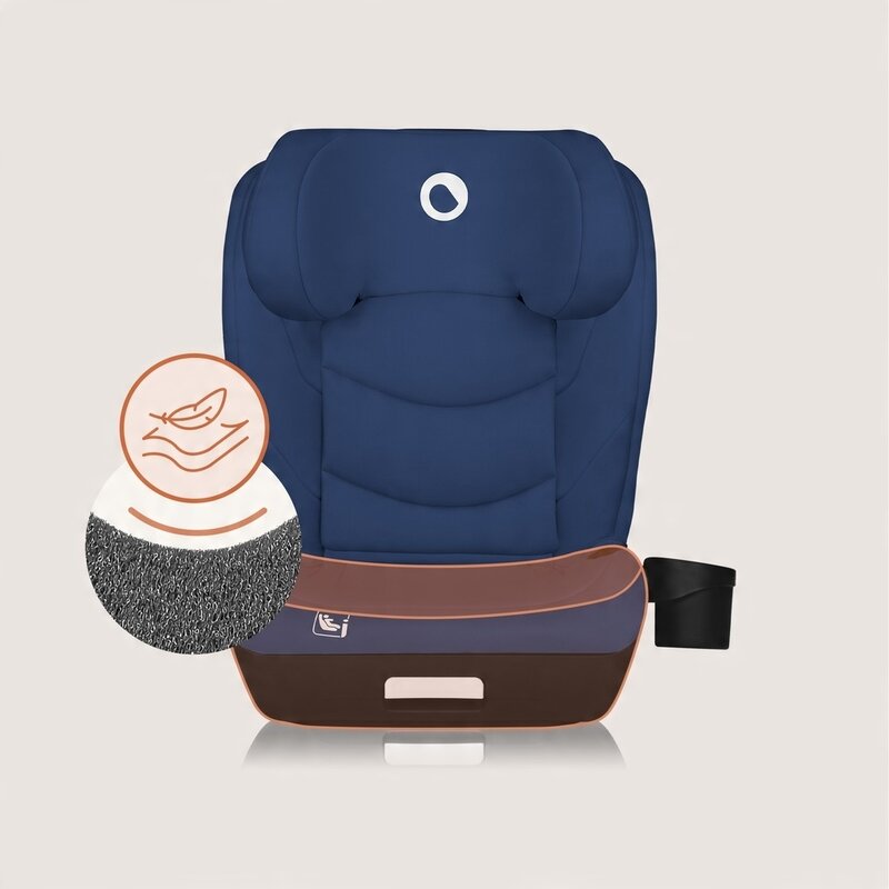 Scaun auto i-Size Lionelo Neal Albastru, spatar reglabil in 4 pozitii, tetiera in 10 pozitii, suport sticla inclus, 15-36 Kg, 100-150 cm, cu isofix, conform ECE R129 - 3