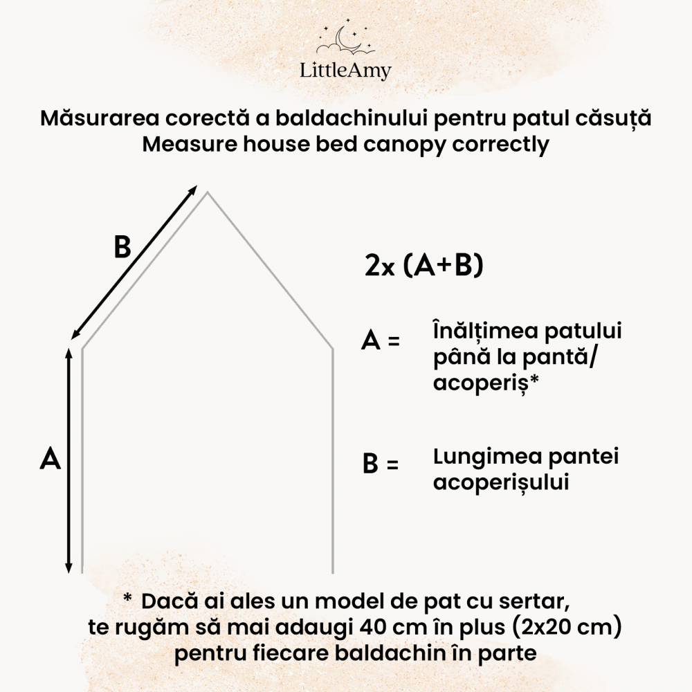 Set 2 baldachine muselina pentru pat tip casuta, Little Amy, Alb, 2 x 330 cm pentru pat 100 x 200 cm - 1