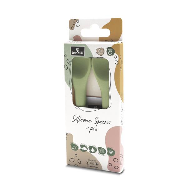 Set 2 lingurite din silicon natural Fresh Green - 1 | YEO