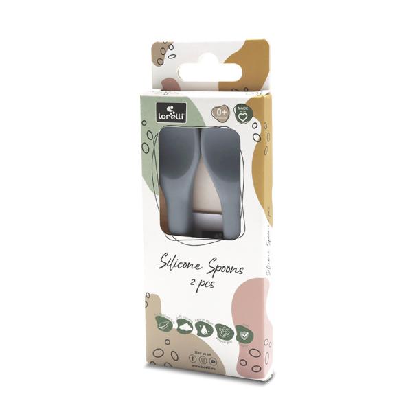 Set 2 lingurite din silicon natural Grey - 1 | YEO