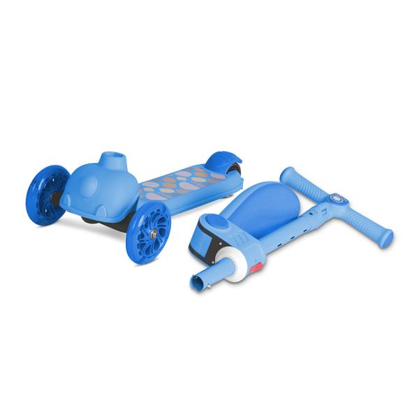 Trotineta pentru copii Lorelli Jetster Plus Blue 3 ani+ pana la 20 kg, scaun pliabil si reglabil, roti din poliuretan cu led - 4