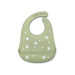 Baveta din silicon cu buzunar frontal, reglabila, 6 luni+, Fresh Green