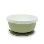 Bol de hranire cu capac din silicon natural si ventuza 6 luni+ Fresh Green