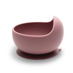 Bol de hranire din silicon natural cu ventuza 6 luni+ Pink