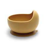 Bol de hranire din silicon natural cu ventuza 6 luni+ Yellow