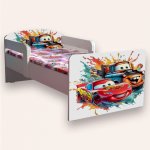 Pat pentru copii Cars Fulger Mcqueen si Bucsa, cu manere, 2-6 ani, 130x60 cm