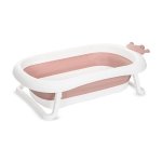 Cadita pliabila pentru bebelusi 83 cm cu dop de scurgere Royal Nordic Pink