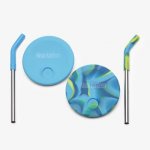 Capace Kid Cup Klean Kanteen cu paie Blue Tie Dye