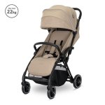 Carucior pentru copii Lorelli Quick Beige Warm autofold, spatar reglabil, suport reglabil pentru picioare, suspensii, greutate admisa 22 kg