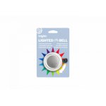 Clopotel argintiu cu lumini led multicolore pentru bicicleta