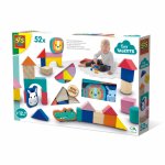 Set 52 cuburi din lemn colorate cu animale