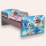 Pat pentru copii Elsa si dragonul, cu manere, 2-12 ani, 160x80 cm