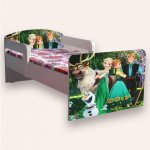 Pat pentru copii Frozen varianta 2, cu manere, 2-8 ani, 140x70 cm