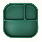 Farfurie patrata din silicon compartimentata Coccorito Dark Green