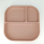 Farfurie patrata din silicon compartimentata Coccorito Soft Pink