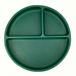 Farfurie rotunda din silicon compartimentata Coccorito Dark Green