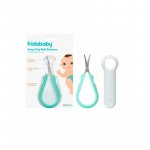 Foarfecuta pentru unghii Fridababy Easy Grip, ergonomica, cu varf rotunjit, maner antialunecare, husa de protectie, 0 luni+, otel inoxidabil, Fara BPA, Verde/Turquoise