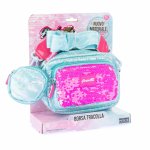 Geanta matlasata clutch cu paiete reversibile si portofel monede Girabrilla Tiffany