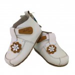 Ghetute pentru copii Barefoot Baby fox Nappa Alb Floare din piele naturala marime 25