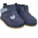 Ghetute pentru copii Barefoot Baby fox Nappa Bleumarin Ursulet din piele naturala marime 18