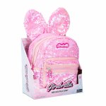 Ghiozdan Girabrilla Bunny Light Pink cu paiete reversibile