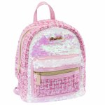 Ghiozdan Glamour Girabrilla din material tweed cu paiete reversibile