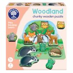 Joc educativ puzzle cu piese de lemn In Padure