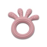 Jucarie de dentitie din silicon 0 luni+ Octopus Pink