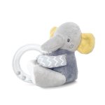 Jucarie de plus Elefant Gri 11 cm cu inel si bilute zornaitoare 0 luni+