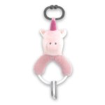 Jucarie de plus Unicorn Roz 20 cm cu forme geometrice zornaitoare 0 luni+
