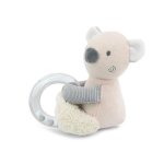Jucarie de plus Ursulet Beige 11 cm cu inel si bilute zornaitoare 0 luni+