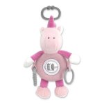 Jucarie de plus cu inel pentru agatat Unicorn Roz 24 cm 0 luni+