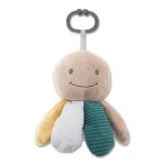 Jucarie din plus cu zornaitoare si zona fosnaitoare Octopus Natural Blue Beige 0 luni+