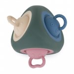 Jucarie senzoriala Petite&Mars Pop Triangle, din silicon, pentru antrenament motric, fara BPA, 131320 cm, 10 luni+, Multicolora