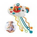 Jucarie senzoriala multifunctionala si de dentitie pentru bebelusi Matadi Fun Octopus, dezvolta abilitatile motorii, sterilizabila
