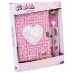 Jurnal cu coperta tweed, paiete, lacat si pix inclus Glamour Girabrilla