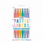 Set 8 markere cu varf dublu Pastel Liners